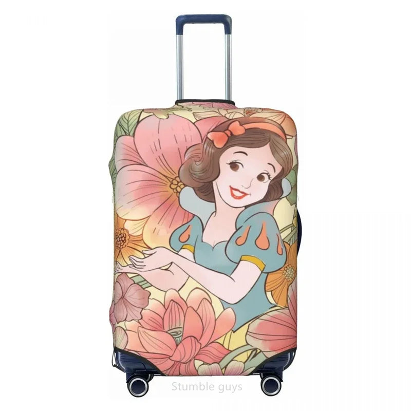 Anti-Scratch Elastic Luggage Cover Princess Design Fits 18-32 Inch Suitcases Dustproof Washable Durable Travel Protective Cover