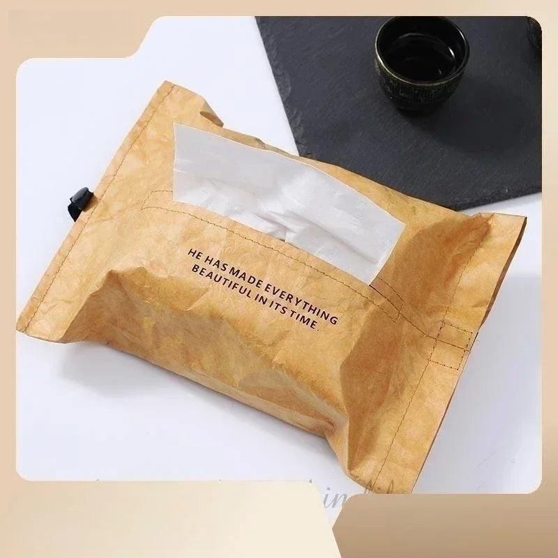 2026 Creative Tissue Box Car Tissue Holder Tissue Cover Box Textiles Cloth Storage Bag for Home and Car Use Car Accessories