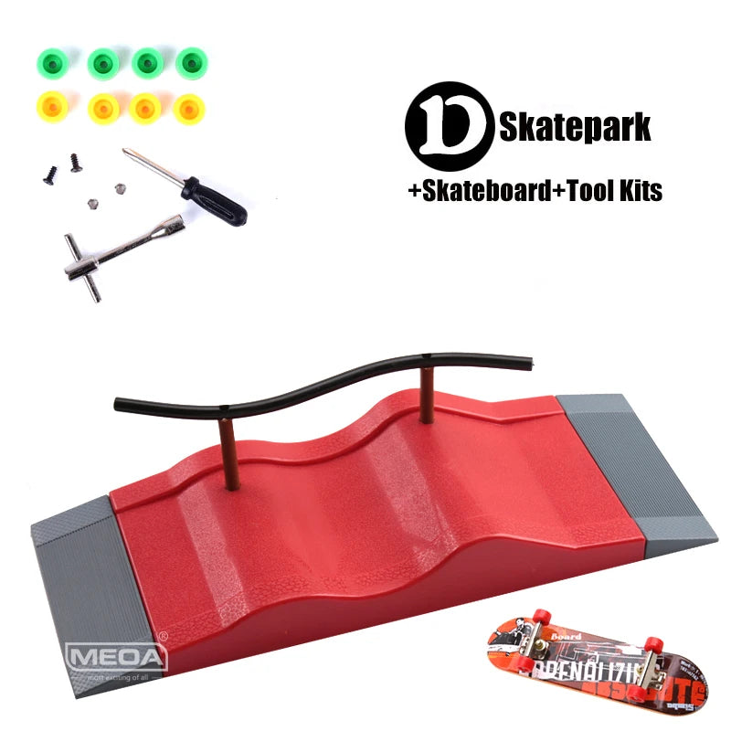 10 In 1 Finger Skateboards DIY Skate Park Ramp Parts Tech Deck Scene Venue Combination Set For Children Indoor Home Toys