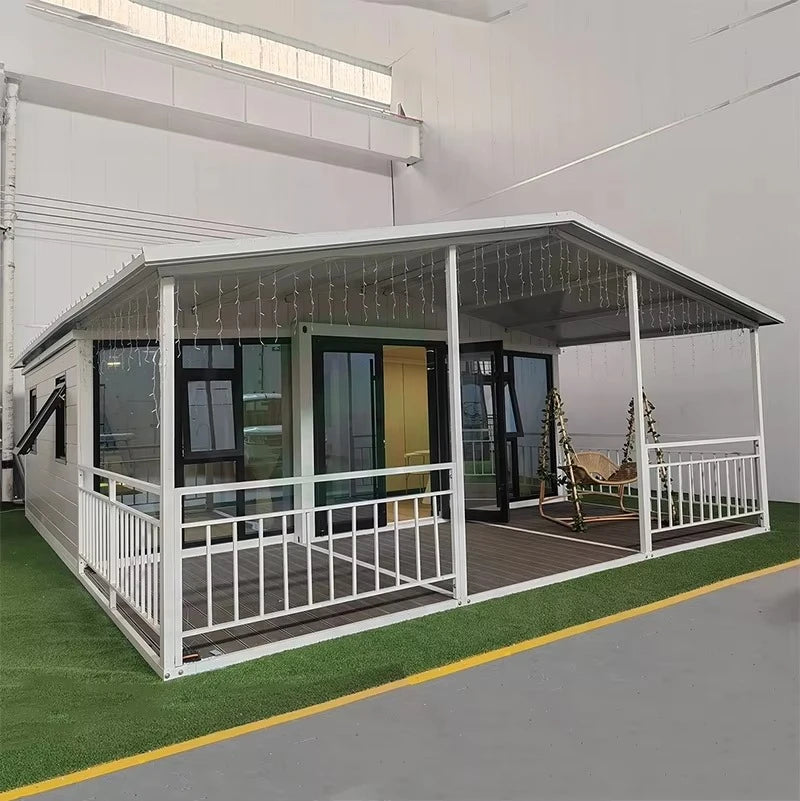 20ft/20ft Expandable Tiny House on Wheels Trailer Slide Outs Ready to Ship Home 2 Bedroom Prefabricated Mobile