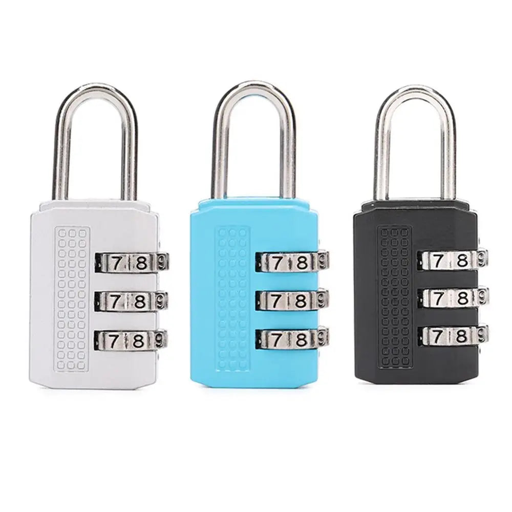 Multifunctional Mini Number Lock Durable Solid Color Password Lock Anti-theft 3 Digit Alloy Padlock Handbag