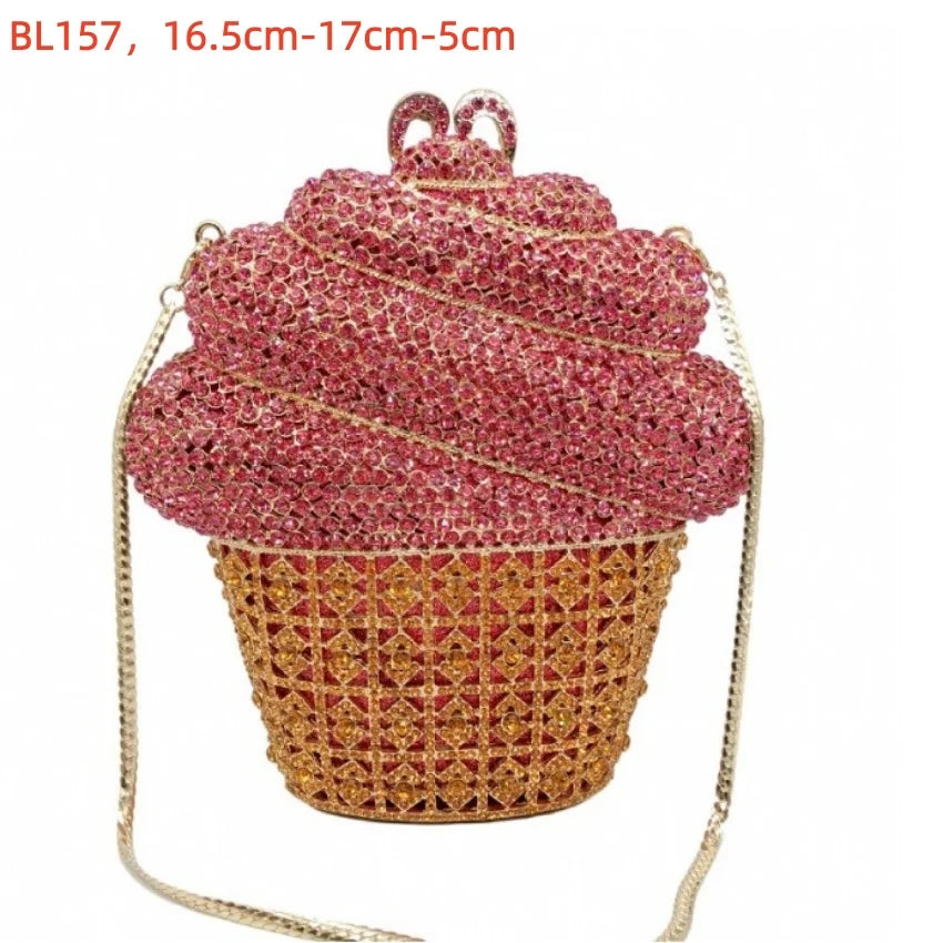 2026 Sparkly Diamond Dinner Bag Hollow Rhinestone Banquet Clutch Bag Women Evening Party Wedding Bridal Purse Rhinestone Handbag