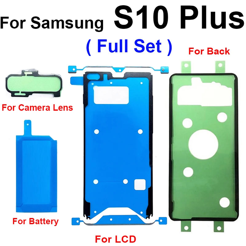LCD Screen Back Cover Battery Camera Lens Sticker Full Set Adhesive Tape For Samsung Galaxy S10 S10e S10 Plus 5G Adhesive Repair