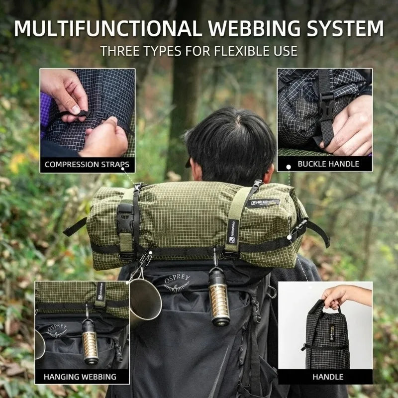 Ultralight Dyneema Backpack Top Lid Waterproof Expansion Pouch Multifunctional External Storage Bag for Hiking & Mountaineering