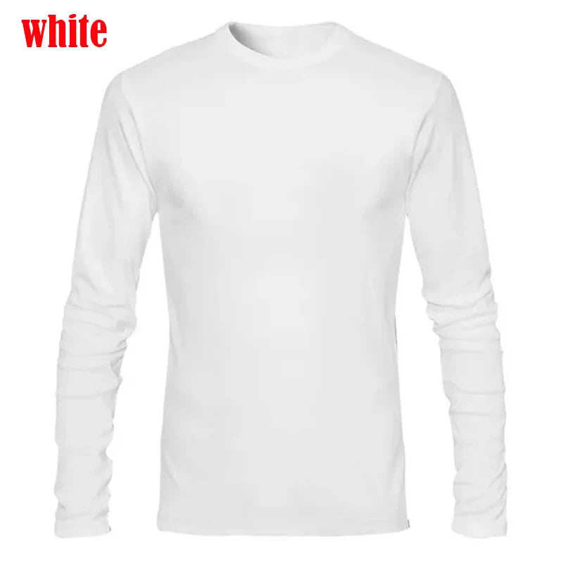 Mens Autumn Long Sleeve T-Shirts Casual O-Neck Shirts Fitness Sports T-Shirt Men's Elastic Comfort T-shirts