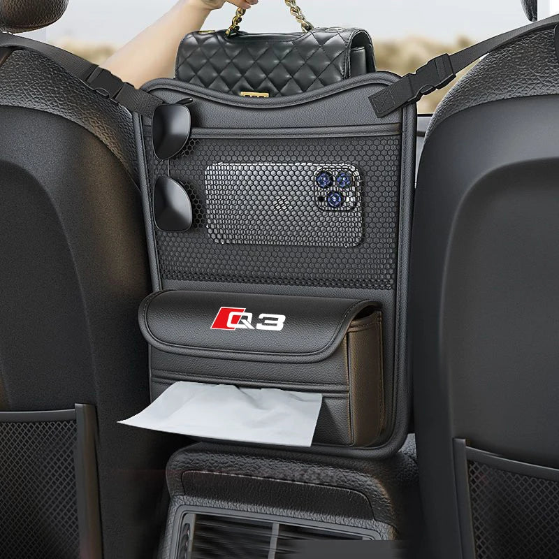 Car Organizer For Audi  Q3 Q4 Q5 Q6 Q7 Q8 Seat Storage Box Car Hanging Storage Bag Tissue Box Car Stowing Tidying Storage Pocket