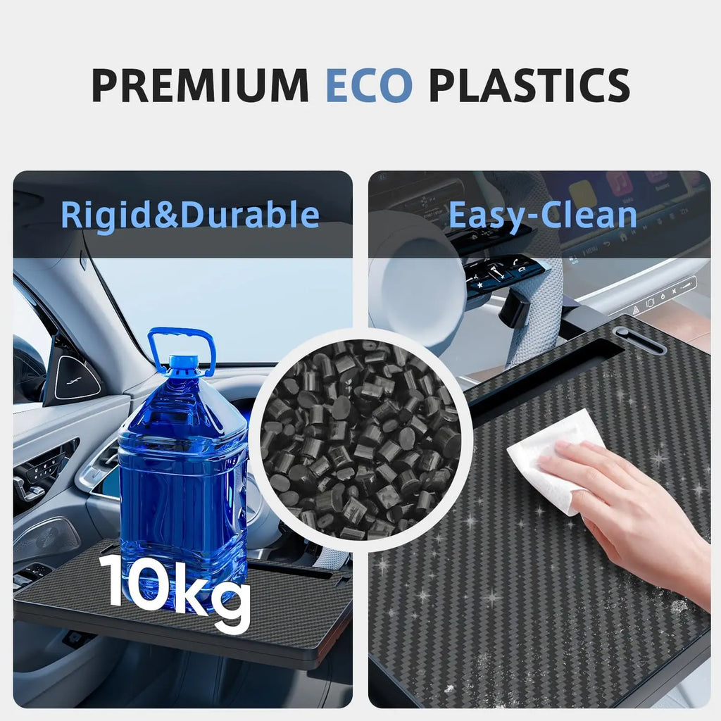 Carbon Fiber Design Auto Steering Wheel Tray Multipurpose Adjustable Car Table with Drawer and Anti-Slip Protective Adhesive
