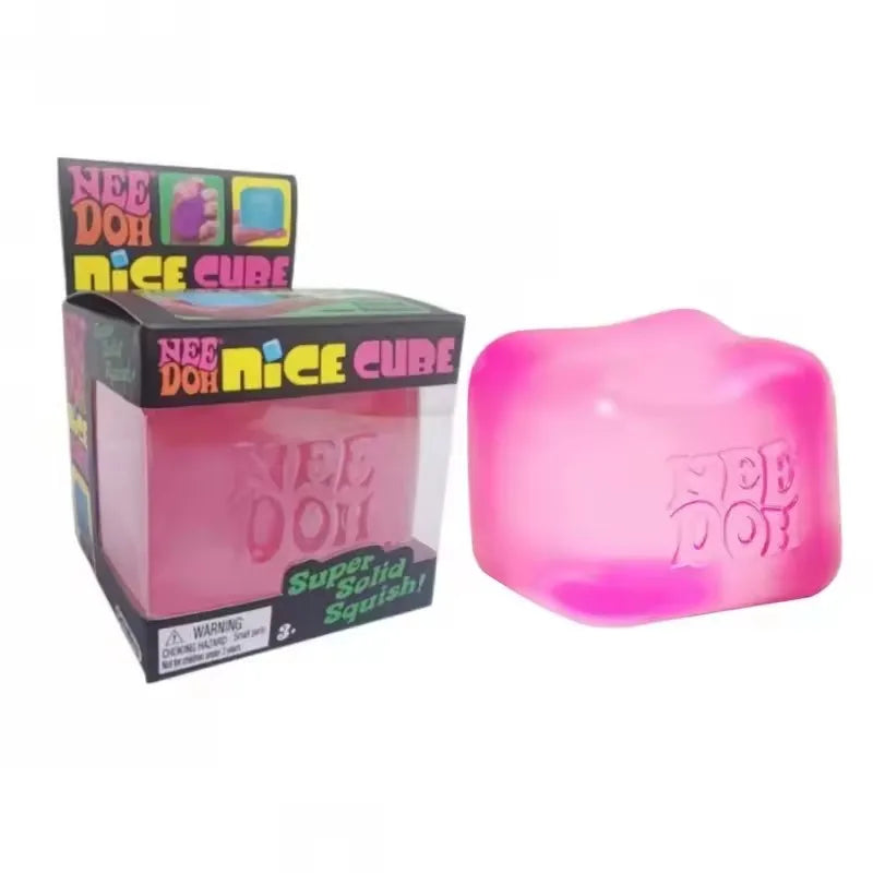 Schylling Nee Doh Jellyfish & Cube Squish Toy, Soft Jelly Squeeze Stress Relief Fidget Toy, Sensory NeeDoh for Kids & Adults