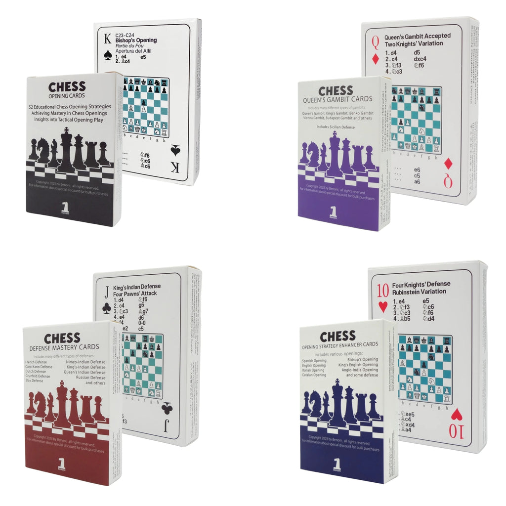 Benoni Chess Opening Cards - Best Gift for Chess Lovers to Study Chess Strategy, Tactics, Opening Moves - Ajedrez