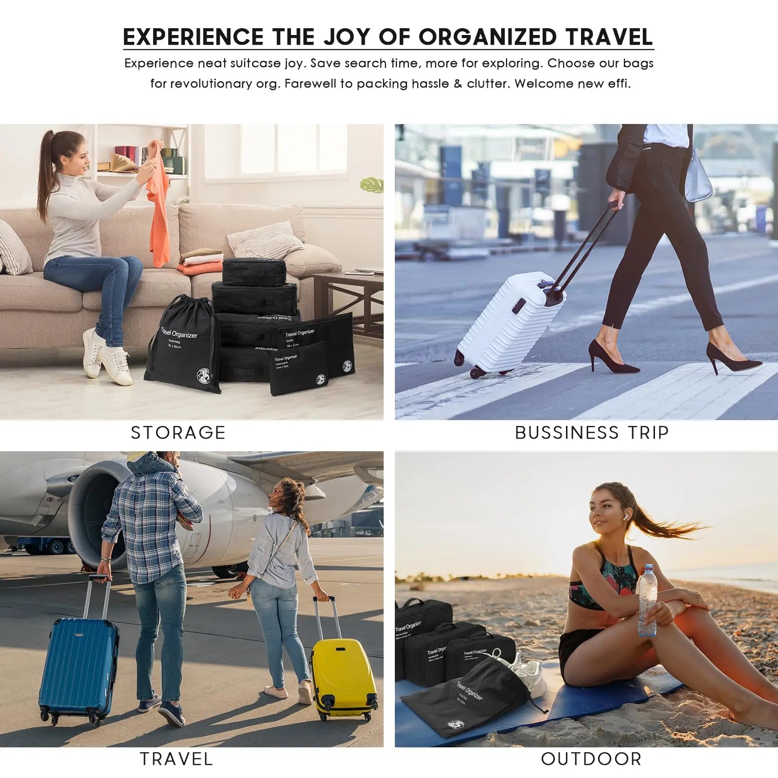 7Pcs Set Travel Bag Organizer Suitcase Packing Cubes Cases Portable Wardrobe Luggage Clothes Shoe Storage Pouch Packing Cubes