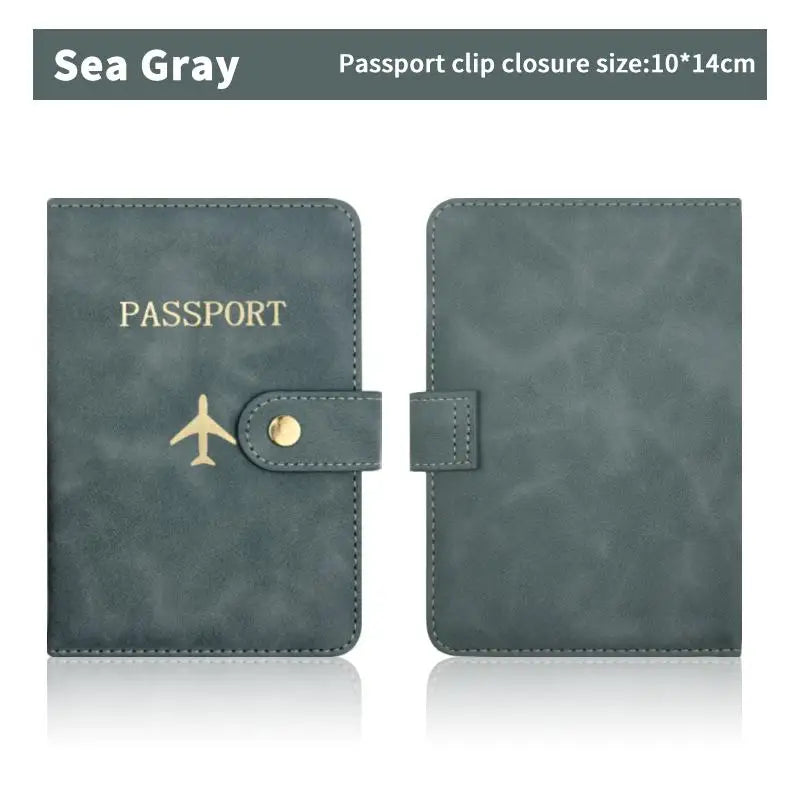 Cute PU Leather Passport Wallet Waterproof Multi Card Holder Travel Document Organizer for Men Women