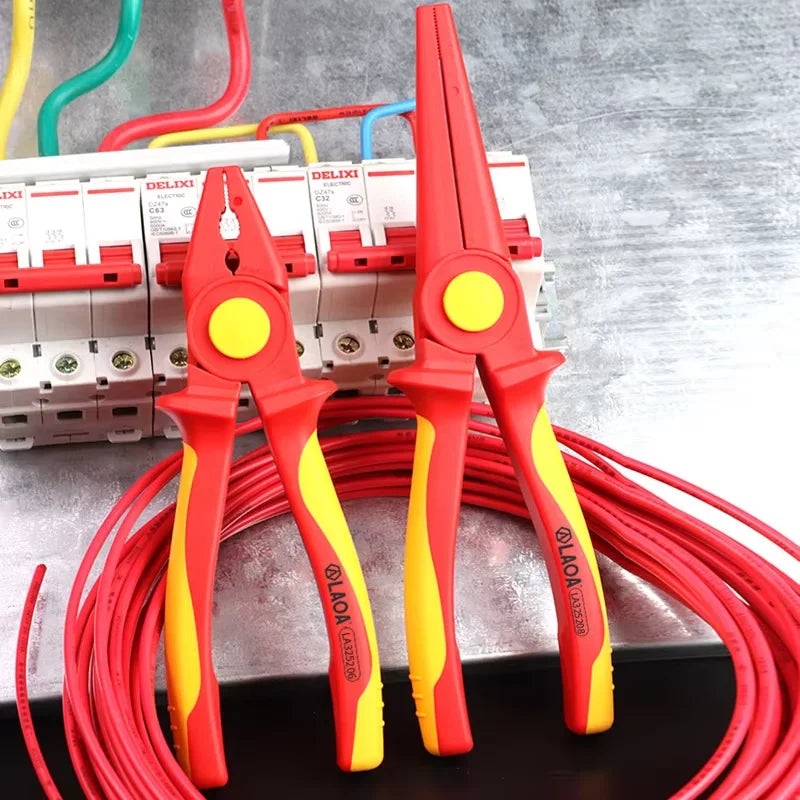 LAOA LA325206 LA325208 Insulated Pliers Set Heavy Duty 1000V High Voltage Resistant For Electrician Live Line Maintenance