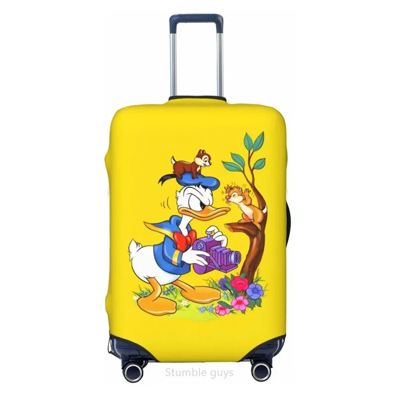 Stretchable Travel Luggage Protector Fashion Duck Pattern Fits 18-32 Inch Luggage Anti-Scratch Washable Suitcase Cover