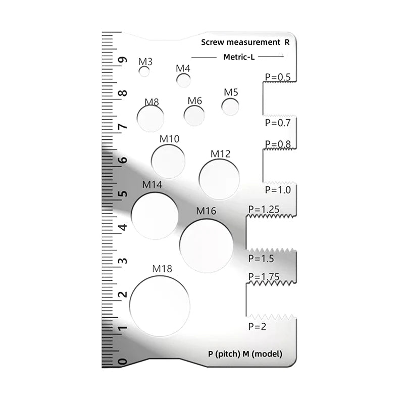 Thread Pitch Gauge Measurement Ruler For Screw Space Saving Measuring Gauge Tool For Bit Bolt Nut Screw Craft Industry And Home