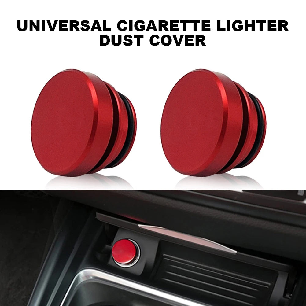 Power Socket Plug Outlet Cover Car Cigarette Lighter Cover Aluminum Alloy  Car Lighter Button Plugs Cap for Most Cars