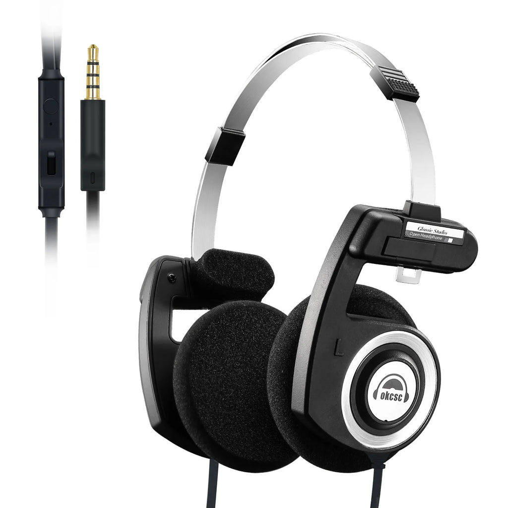 OKCSC Retro 3rd Generation Headphone Only Bluetooth Version 2-in-1 Wired/Wireless Earphones 40mm Driver Open End HiFi Headset