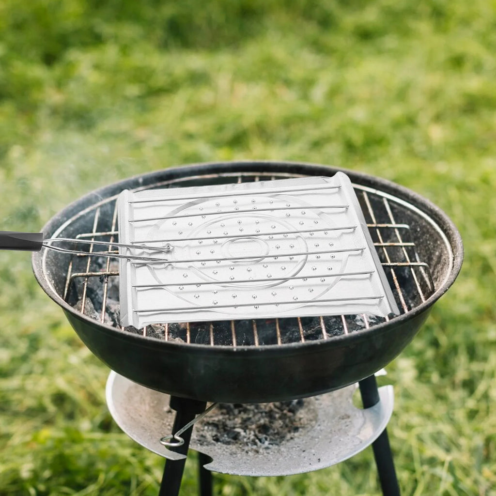 Grilling Table Tortilla Corn Toast Rack Fish Plastic Handle Camping Stove Toaster Silver Vegetables Arepa Toster