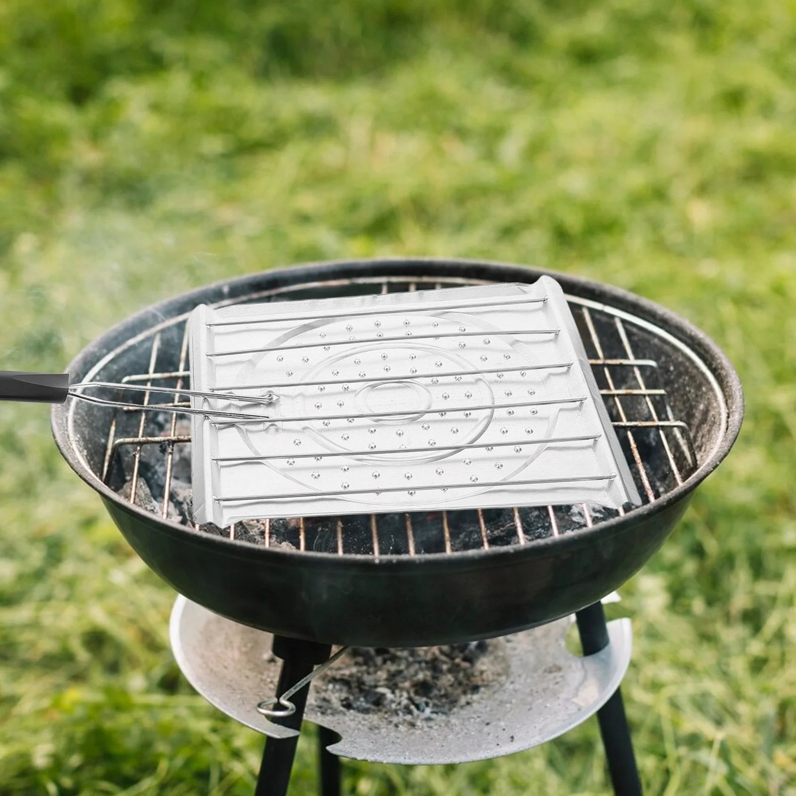 Grilling Table Tortilla Corn Toast Rack Fish Plastic Handle Camping Stove Toaster Silver Vegetables Arepa Toster
