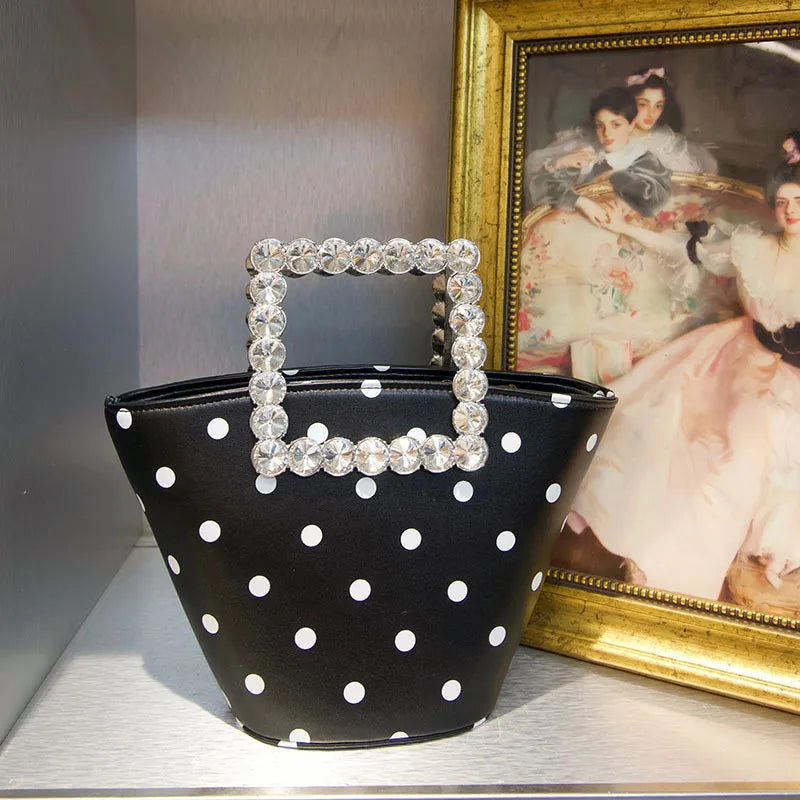 Women's Bag For Women Fashion Luxury Designer Handbag Diamond Handle Bucket Bag Large Capacity Crossbody Bag