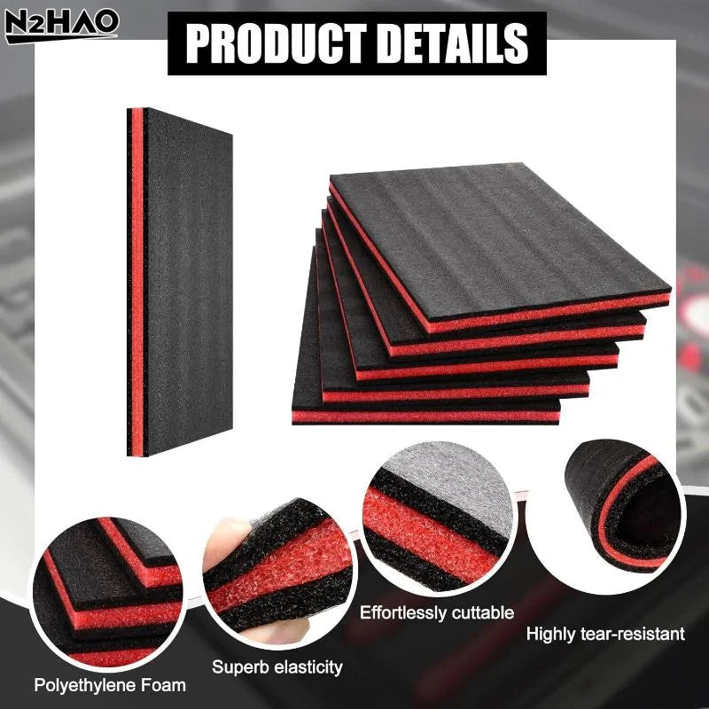 3pcs Tool Box Foam Polyethylene Tool Foam Inserts CasesEPE Foam For Organizer Cases Drawer LinerCamera Toolbox Storage Shadow