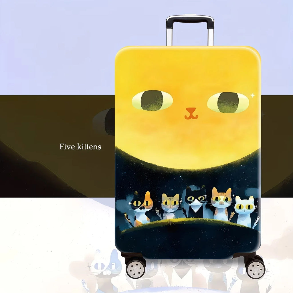 Naughty Kitten  Luggage Cover, High Stretch Elastic Anti-Scratch Dustproof Suitcase Protector for 20-32 Inch Travel Luggage