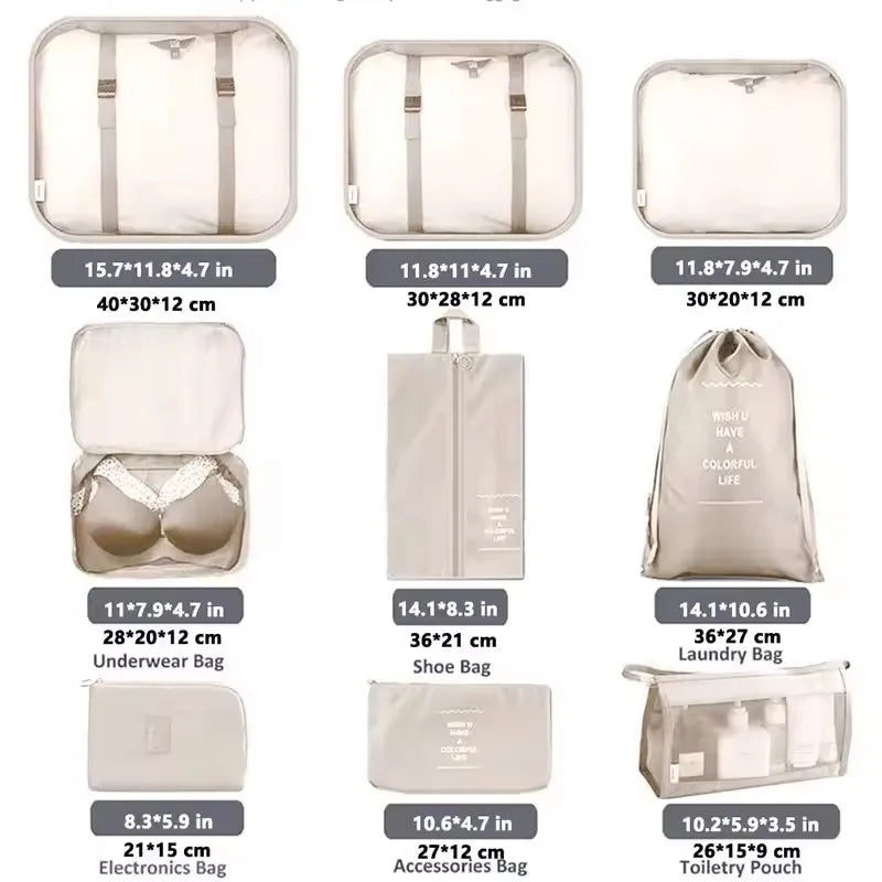 Travel Set Storage Bags Packing Cubes Student Dormitories Clothing Sorting Bags Clothes Digital Toiletries Shoes Organizer bag
