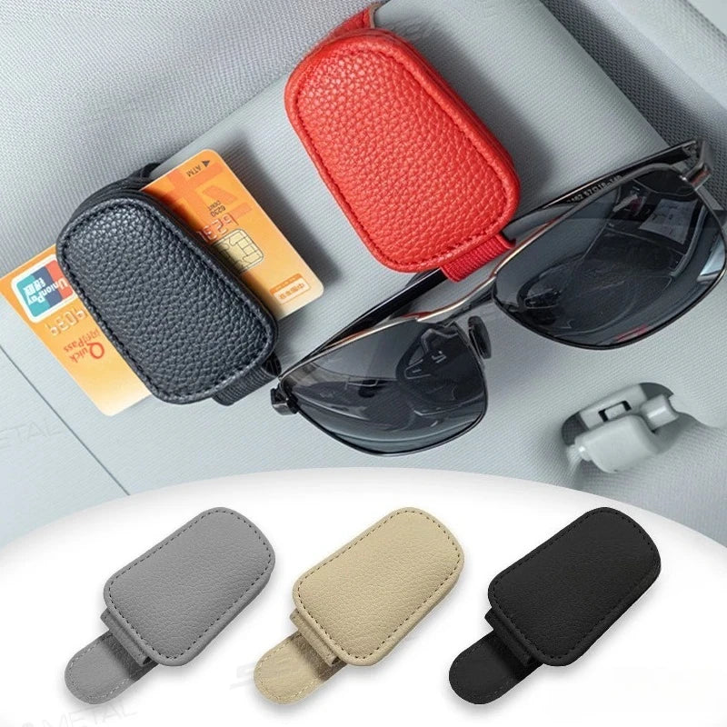 Car Sun Visor Eyeglasses Clip with Magnetic Suction – Stable Storage for Glasses, Cards, Tickets, Hanger Style Car Clip Holder