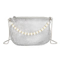 Pearl Handle Full Rhinestone Bags Handbags Gold Shoulder Bags Evening Party Clutch Fashion Luxury Purse Banquet Glitter Prom Sac