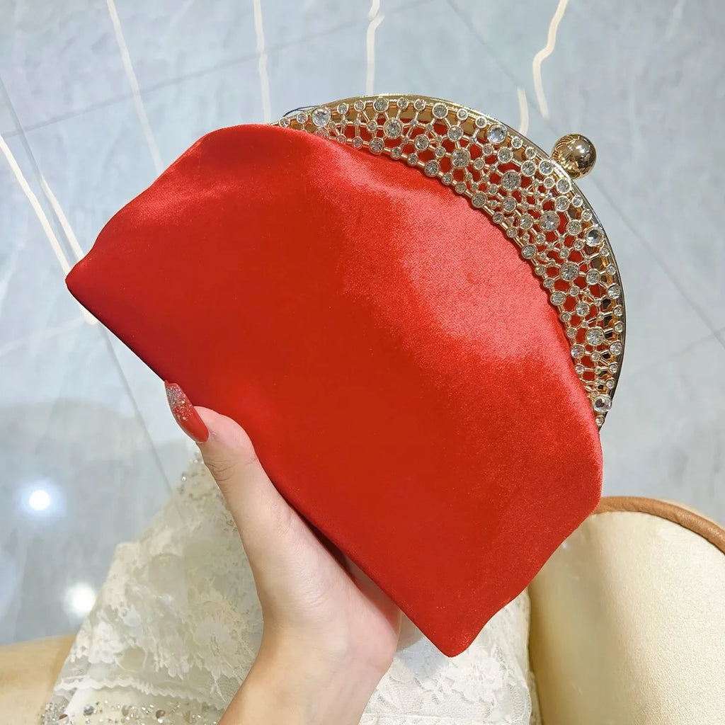 New women's suede clutch bag famous high-end clutch bag one-shoulder crossbody women's bag diamond-set dinner bag