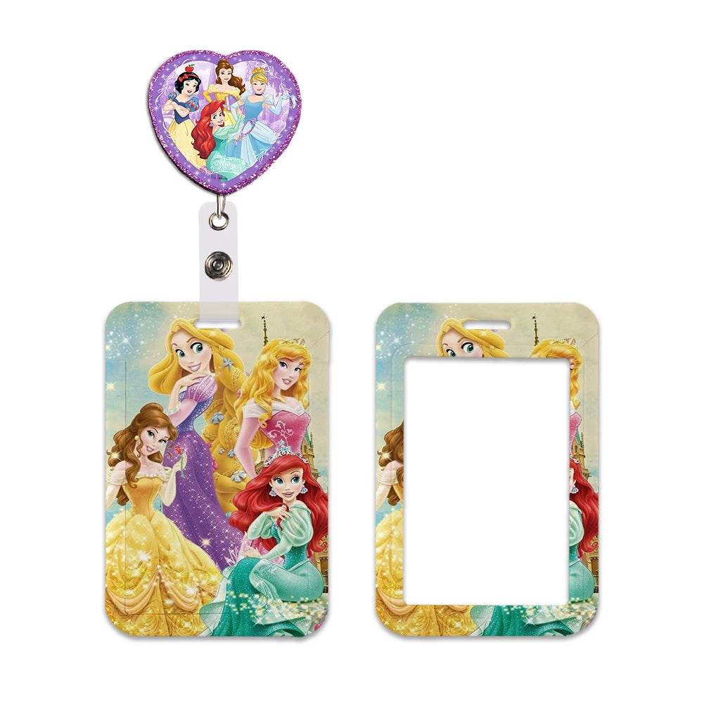 Disney Princess New Arrival Card Holder Student Keychain Girl Bus Metro Protective Case School Card Cover Kid Personalized Gifts