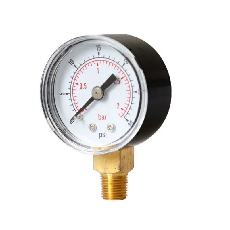 40mm Dual Scale Face Pressure Gauge 1/8" BSPT Bottom Mount 15/30/60/100/160/200/300 PSI & Bar for Air Gas Water Fuel Liquid