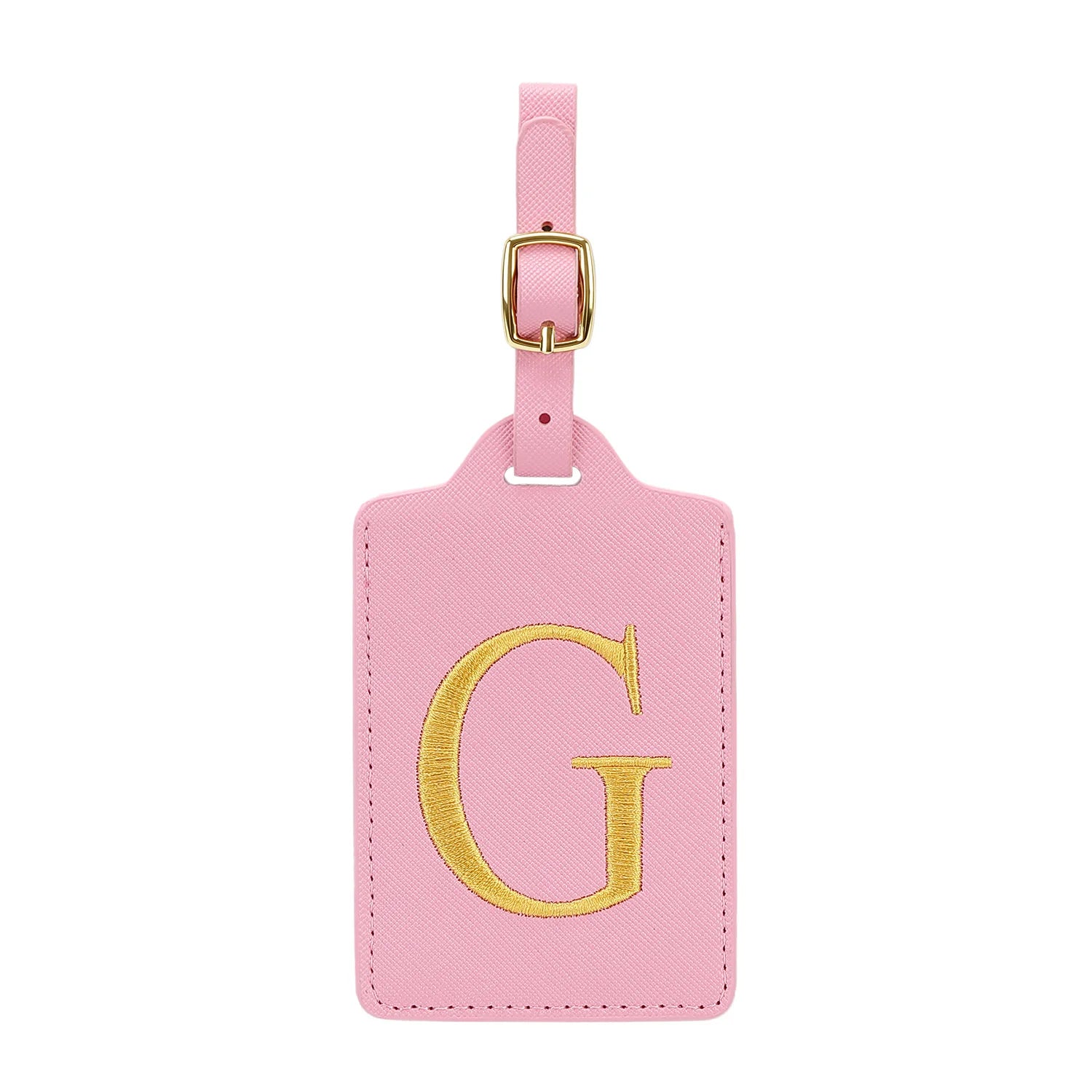 MIYIN 26 letters Luggage Tags for Suitcases PU Leather Privacy Protection Bag Tags Travel Accessories Essential, Pink