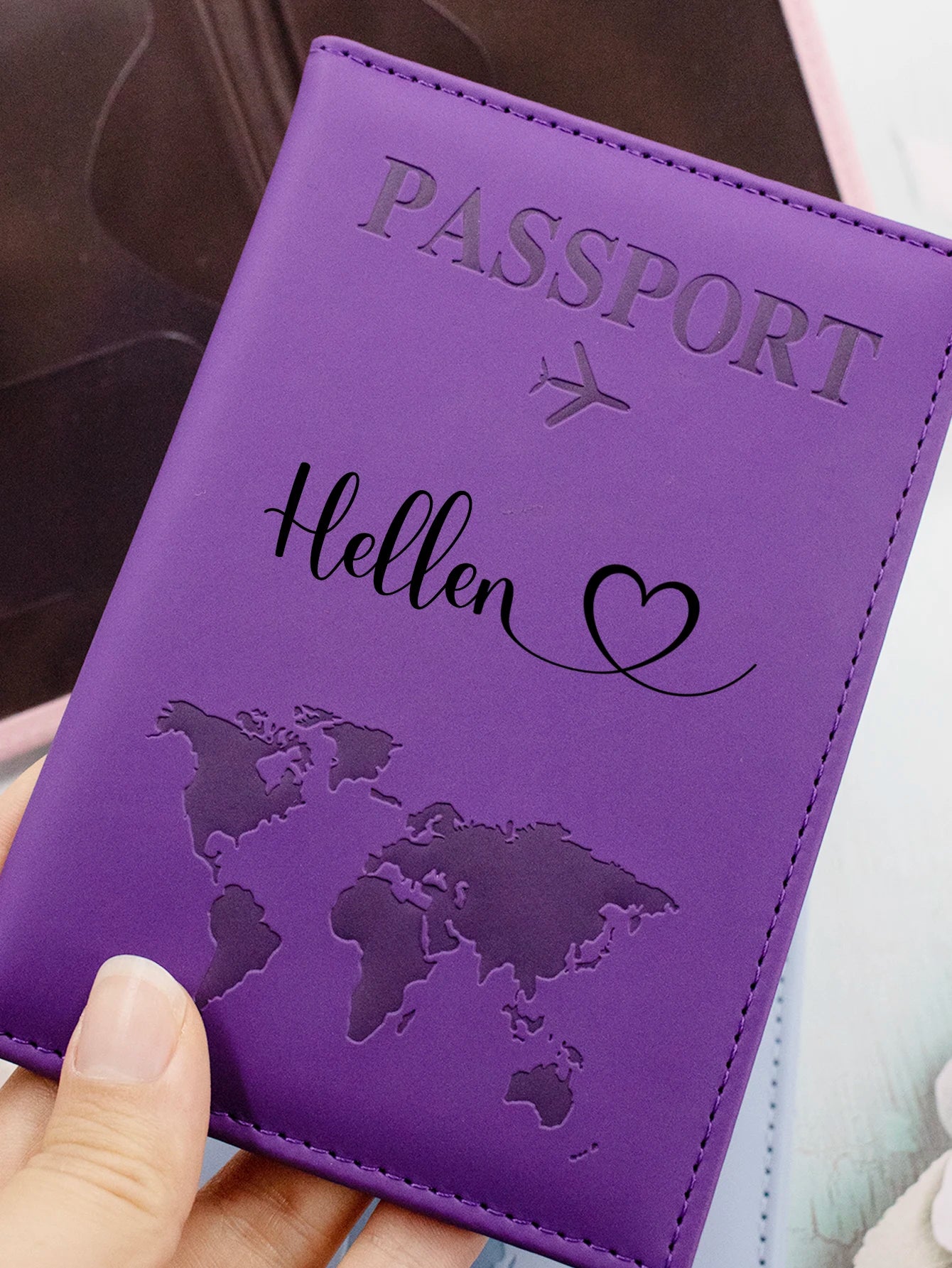 Custom Passport Holder For Travel With Name, Personalized Leather Passport Holder, Customized Travel Passport Holder for Women,