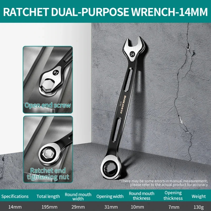 6mm-22mm Combination Wrench Dual-purpose Wrench Labor-saving Anti Slip Metric Universal Spanner For Car Repair Hand Tool