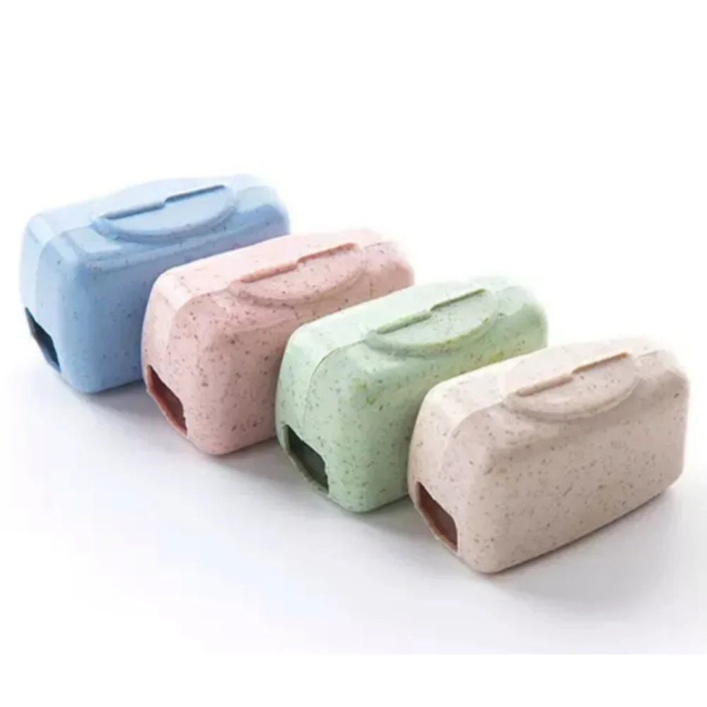 YS00270 (1)-4-Pack Wheat Straw Toothbrush Head Storage Covers - Portable Travel Dental Protective Caps