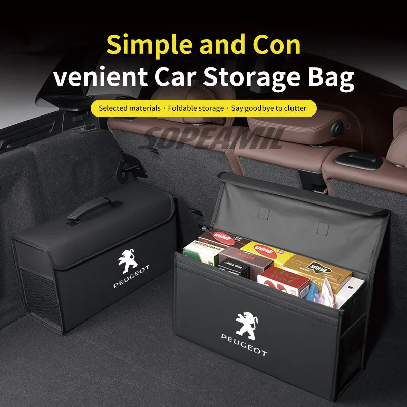 Car Trunk Organizing And Storage Box For  Peugeot 106 108 206 207 208 301 307 308 406 407 408 508 607 2008 3008 5008 RCZ Rifter