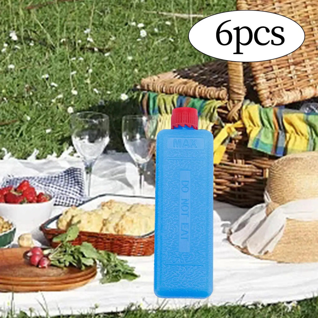6x Ice Blocks Sturdy PETG for Cool Bag Ice Pack for Beach Picnics Home