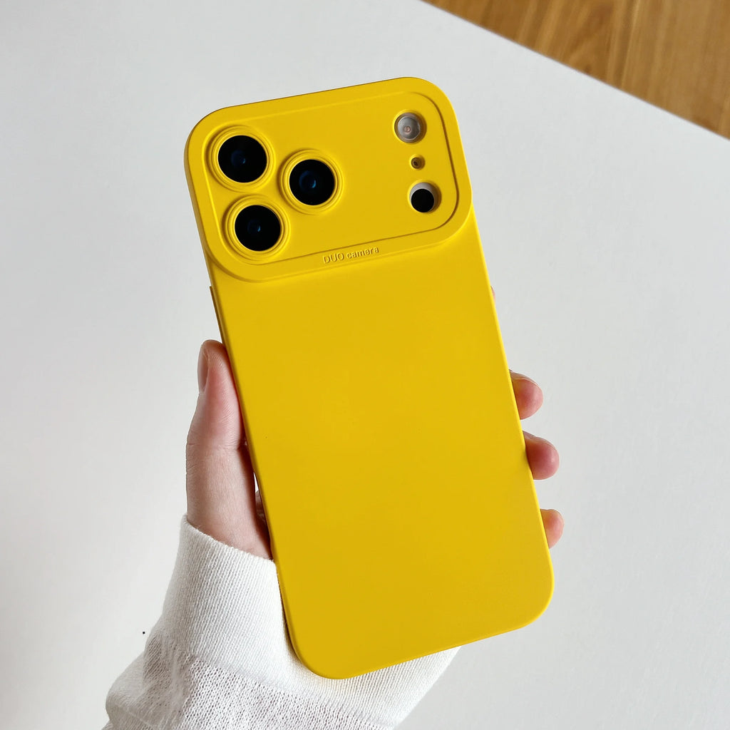 Original Silicone Pupil Camera Case For iPhone 17 Air 16 15 14 13 12 Mini 11 17 Pro Max 7 8 Plus Plain Color Armor Cover Capa