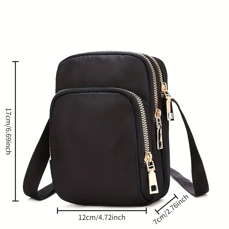 Casual waist bag, single-shoulder bag, casual lightweight crossbody phone case, nylon coin purse, mini bag