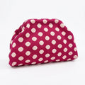 Women Trendy Striped Knitted Polka Dot Clutch Bag Large Capacity Bag with Handle for Commute Shopping