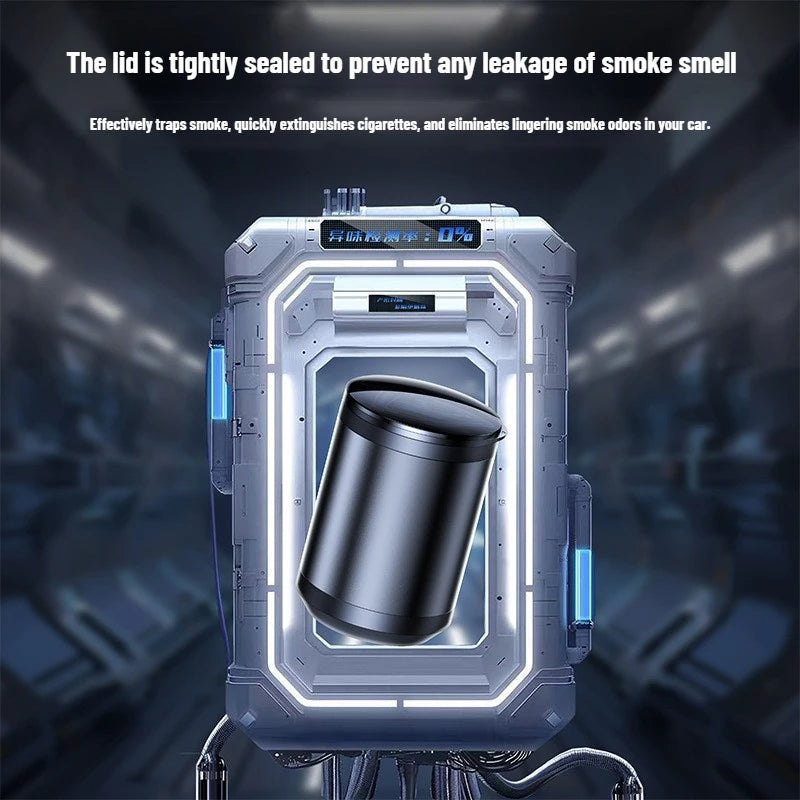 2025 New Portable Car LED Ashtray Universal Auto Ashtray Cigarette Ash Holders Cup Car Interior Decor Smokeless Auto Holder Box