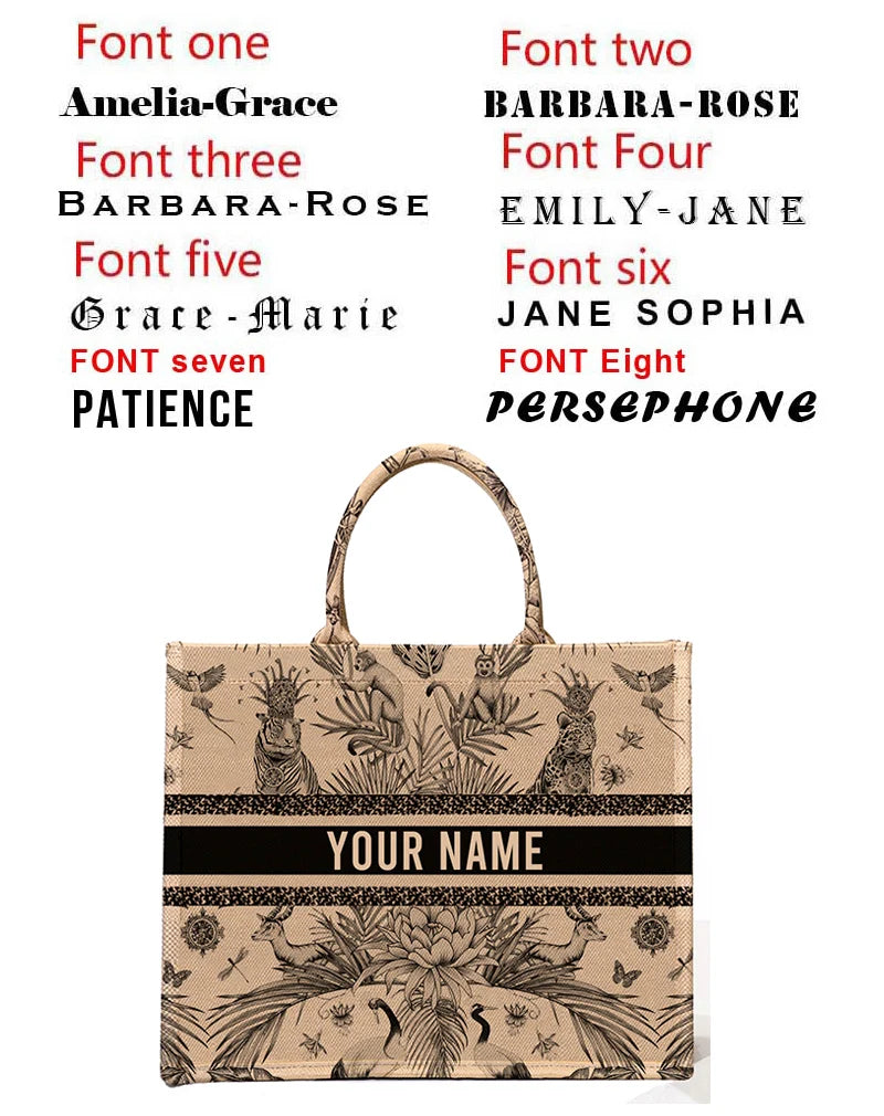 2026 New Personalized Custom Women's Tote Bag, Canvas Printed Handbag, Large Capacity Beach Bag