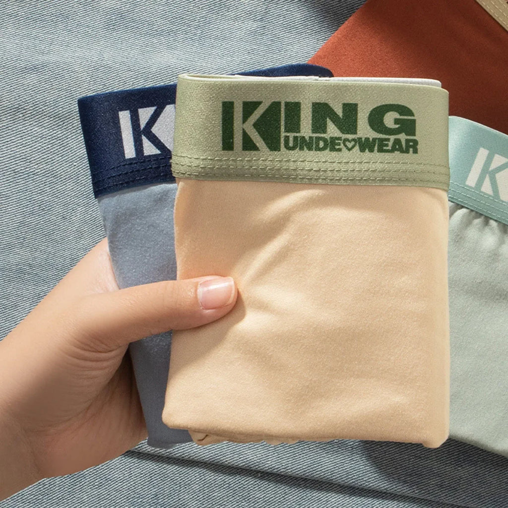 3Pcs Summer Thin Ice Silk Men Boxershorts Graphene Antibacterial Man Underwear Breathable Cool Men's Panties Boxershorts