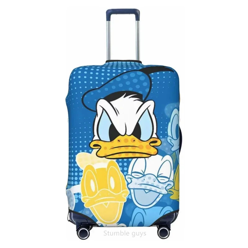 Anti-Scratch Washable Luggage Cover Duck Print High Elasticity Fits 18-32 Inch Suitcases Dustproof For Outdoor Travel Use