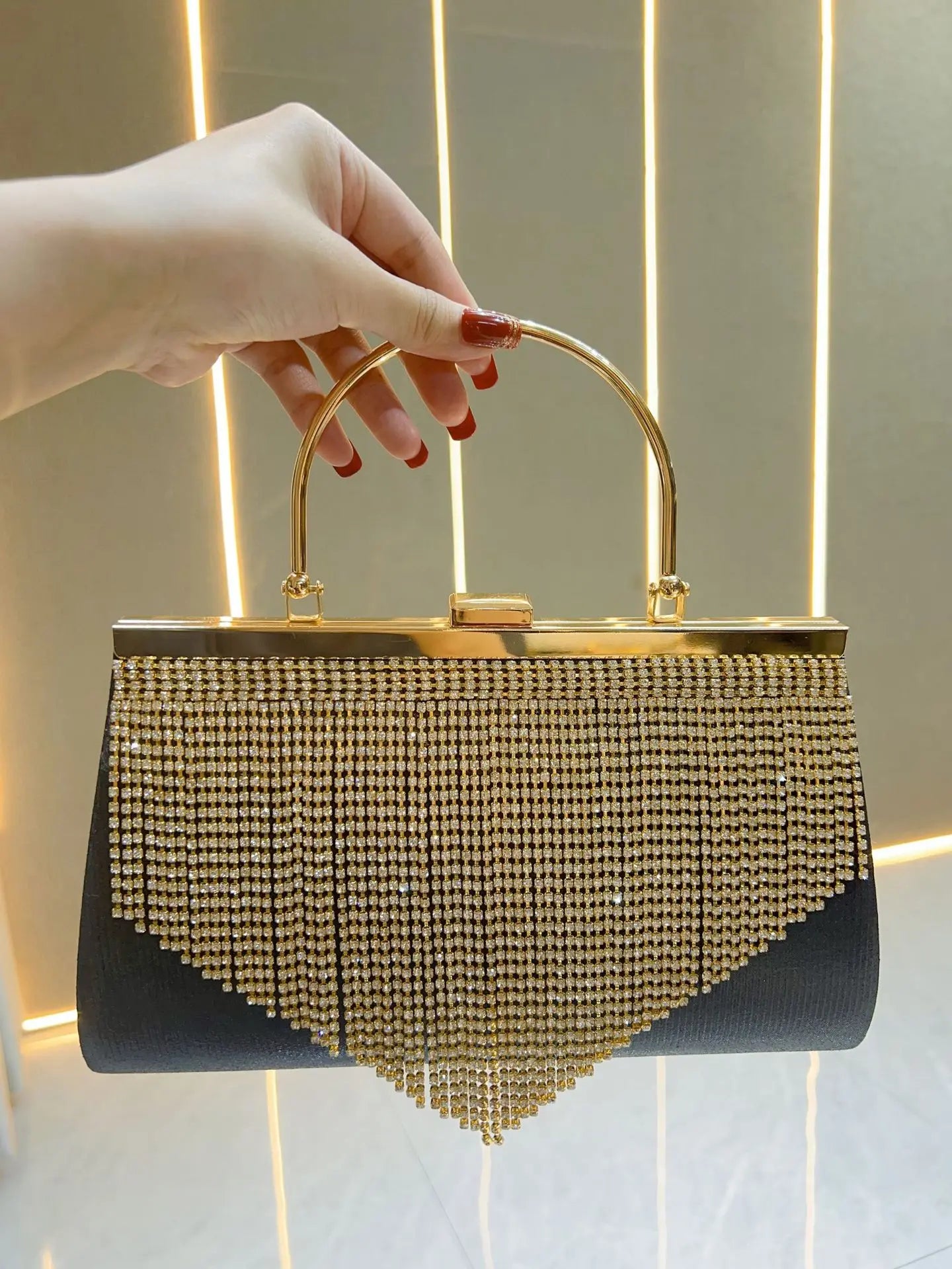 Evening Bag for Women Faionable Diamond Embedded Tassel Handbag New Arrival Cross-Border Women's Purse