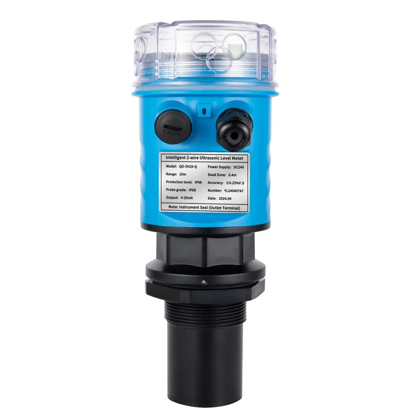LCD Ultrasonic Liquid Level Sensor Wireless Distance 3m 5m 10m 15m Meter 4-20mA Relays Output Ultrasonic Water Tank Level Meter
