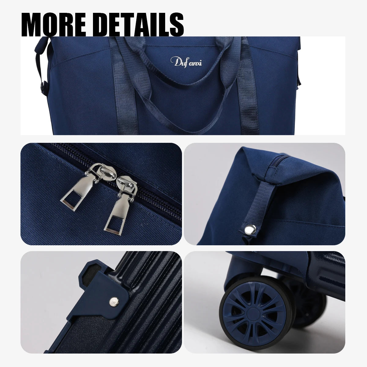 Luggage Bag with Wheels, Travel Bag with Universal Wheels, Foldable Suitcase, Lightweight Trolley Bag, Large Capacity Hand-Pulled Backpack for Going Abroad and Returning Home