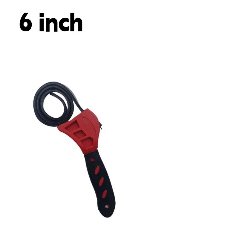 1Pcs 6/8inch Belt Wrench Oil Filter Puller Strap Spanner Chain Wrench Strap Opener, Adjustable Disassembly Tool
