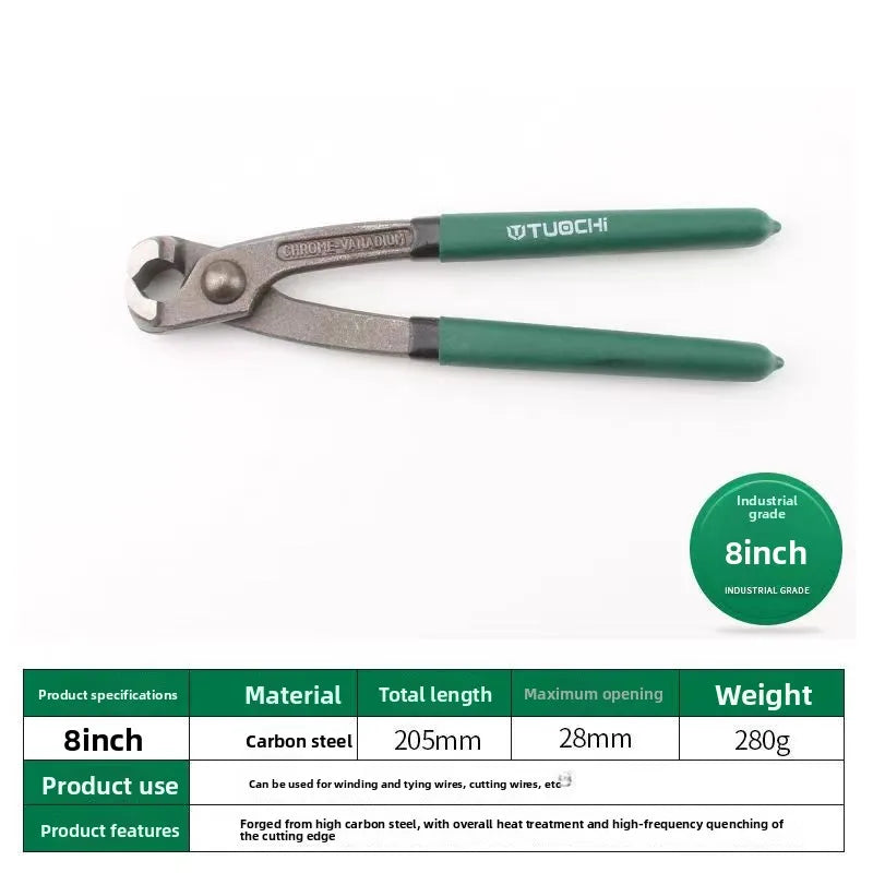 Industrial Grade Wire Tongs Multi-functional Tower Pincers Non-slip Grips Pliers Flat Top Cutting Pliers, Nail Pulling Pliers