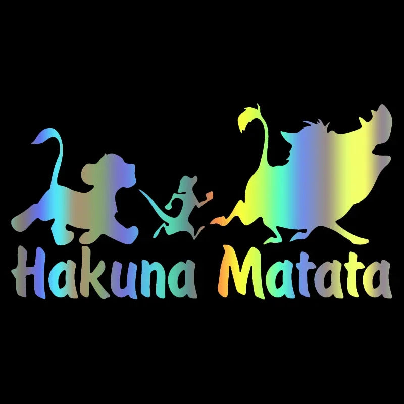 19cm Car Stickers Hakuna Matata Animal Cover Scratches Personality, Accessories Products PVC Exterior Parts Decals Cute, Sticker